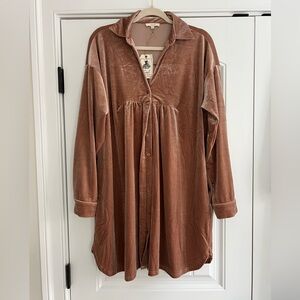 Velvet Button Dress